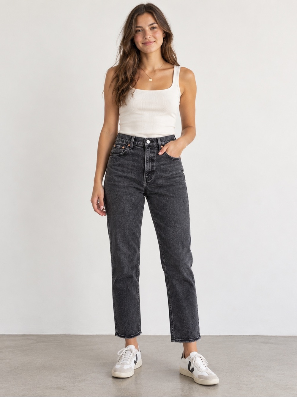 Abercrombie & Fitch Ankle Straight Ultra High Rise Jeans 26 Black Wash